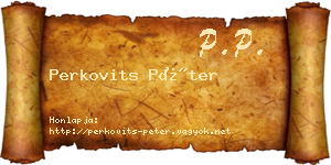 Perkovits Péter névjegykártya